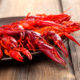 Crawfish on wooden background