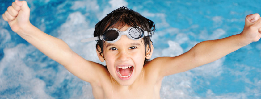 Boy swimming