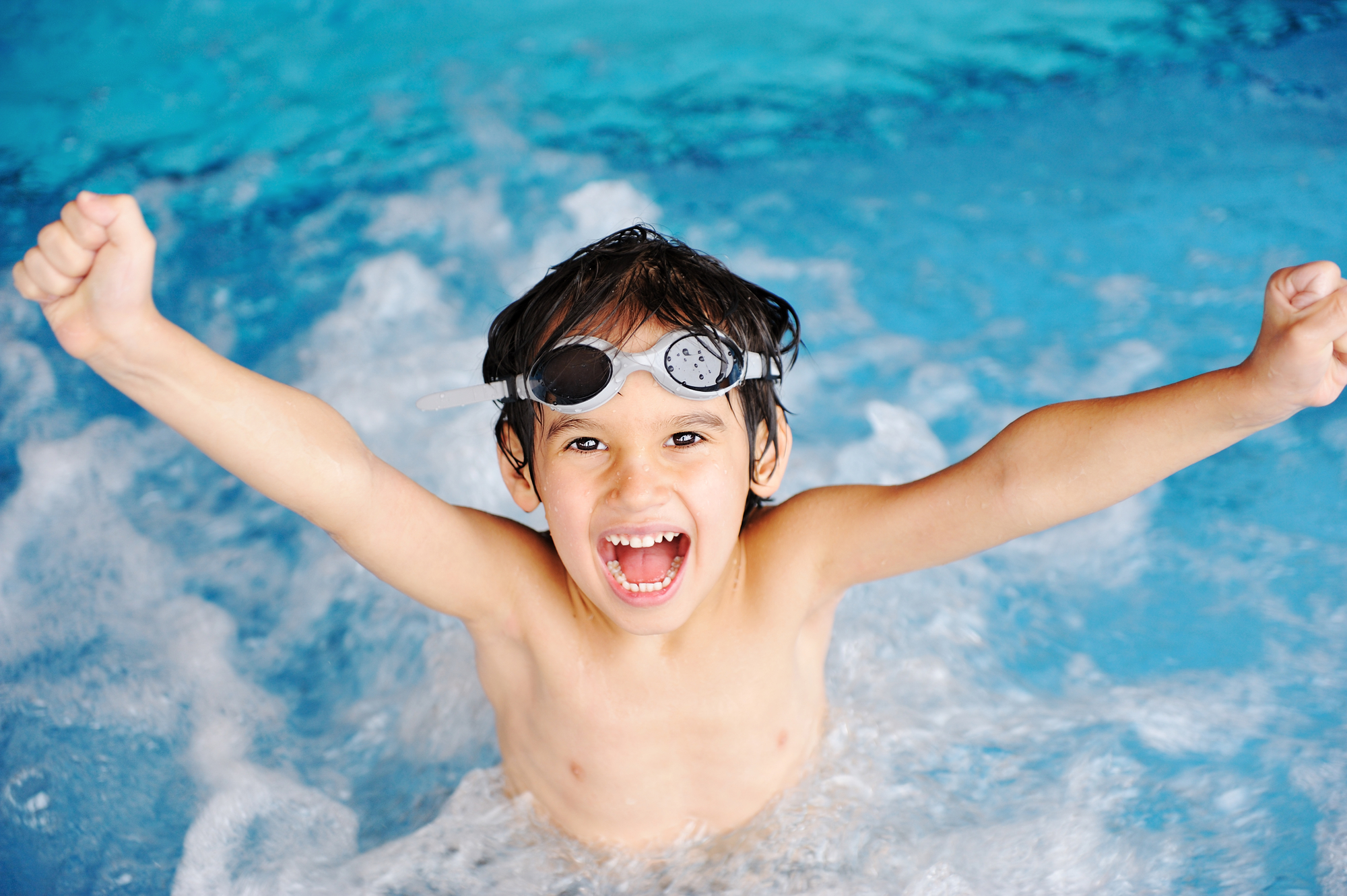 Boy swimming